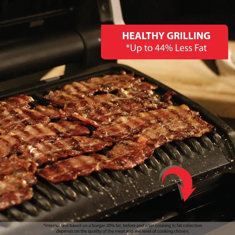 T-Fal OptiGrill Stainless Steel XL Electric Grill 6 Servings 9 Intelligent Automatic Cooking Modes 1800 Watts