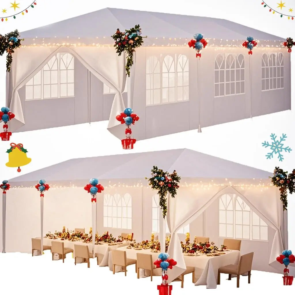 10x10/10x20/10x30 Party Tent Outdoor Canopy Tent with Removable Sidewalls,