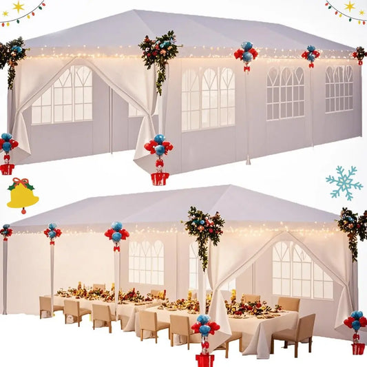 10x10/10x20/10x30 Party Tent Outdoor Canopy Tent with Removable Sidewalls,