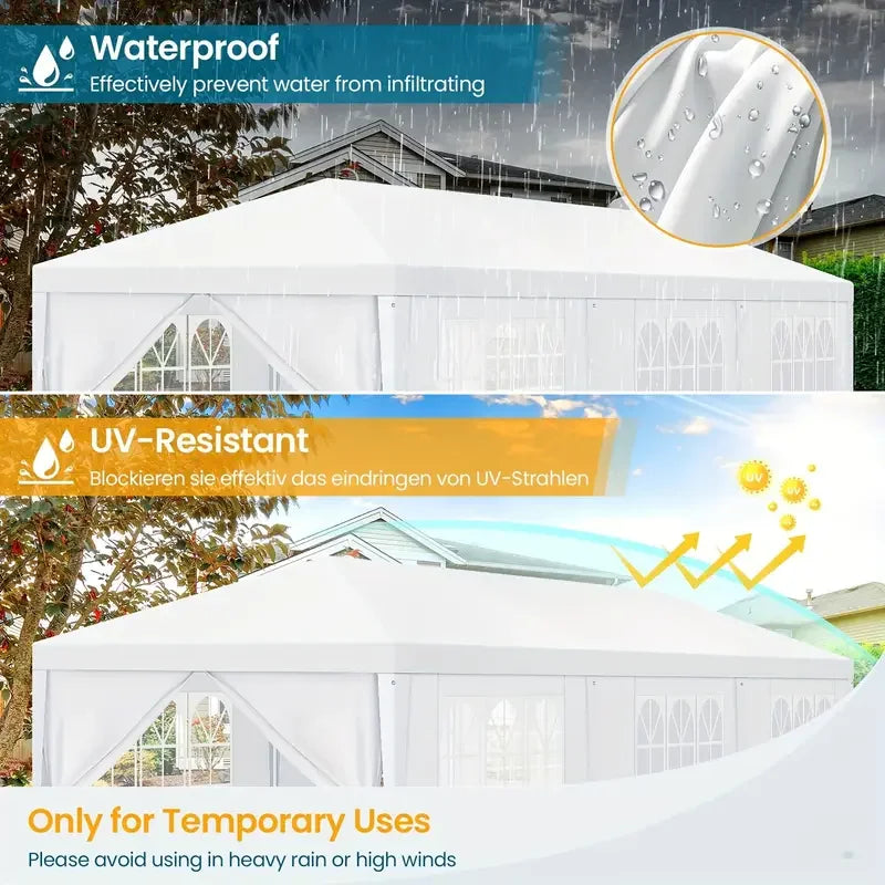 10x10/10x20/10x30 Party Tent Outdoor Canopy Tent with Removable Sidewalls,