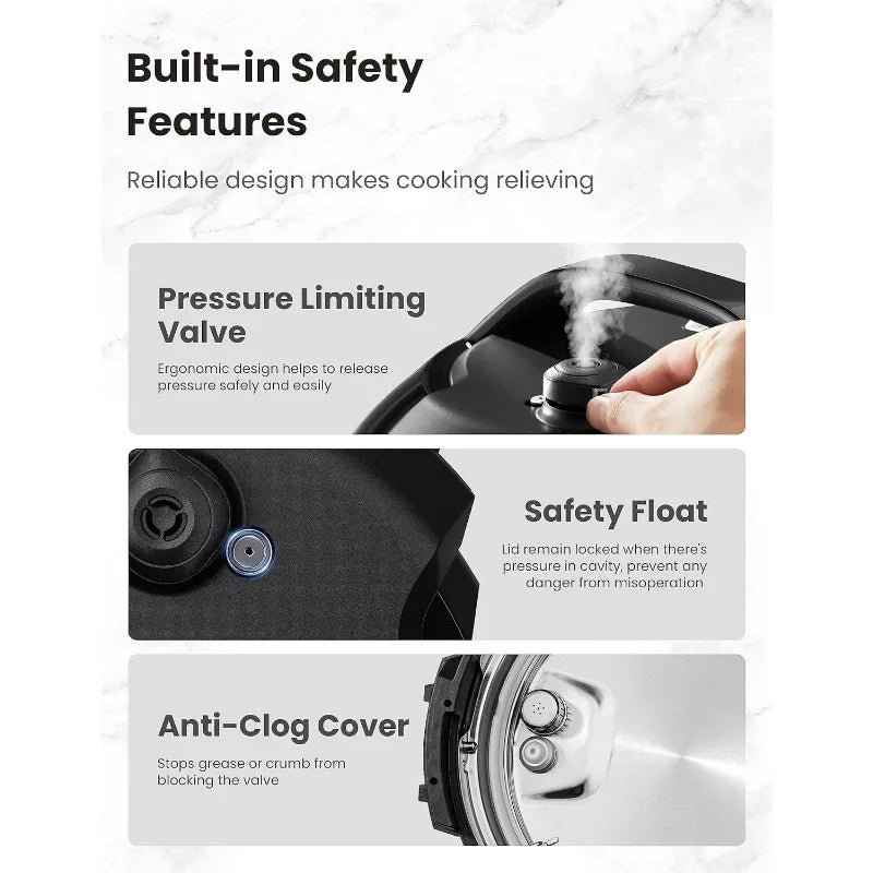 COMFEE’ 9-in-1 Electric Pressure Cooker, 6 Qt Instant Multi Cooker Olla de Presion Slow Cooker Rice Cooker Steamer Non-Stick Pot