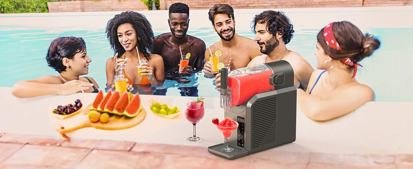 7 in 1 Professional Home Slushie Machine No Ice Needed Rapid Chill Technology Frozen Drink & Slushie Machine Automatic cleaning
