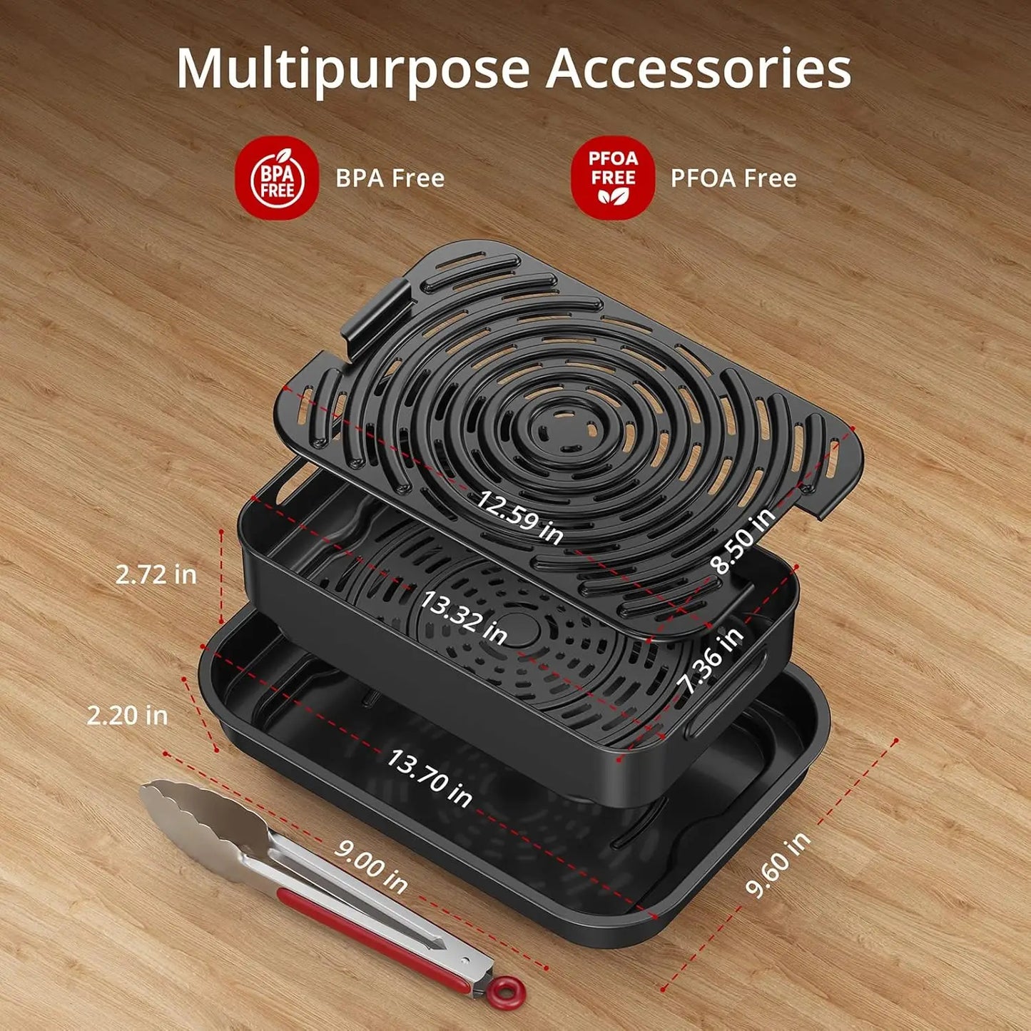 4QT 1750W Grill Air Fryer Combo with See-Through Window 7-in-1 Smokeless Electric Air Grill with Non-Stick Removable Plates