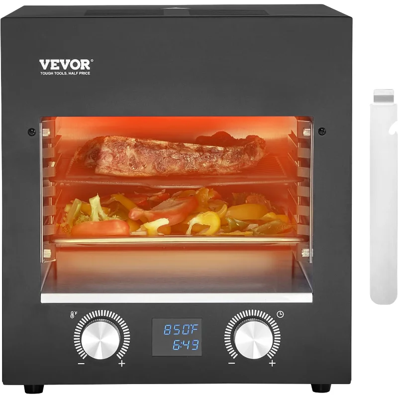 VEVOR Electric Steak Grill, 1800W Smokeless Infrared Electric Broiler, 1450°F Stainless Steel Steak Cooker