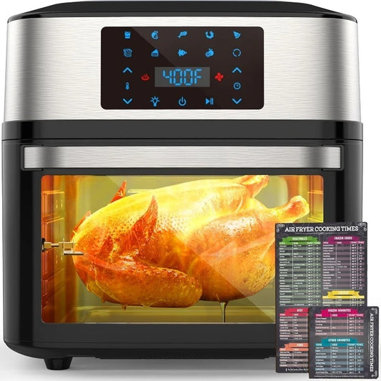 Air Fryer Oven Large 20 QT, 10-in-1 Toaster Oven Air Fryer Combo with Window for Family, Airfryer Oven with Rotisserie, 3 Dehydr
