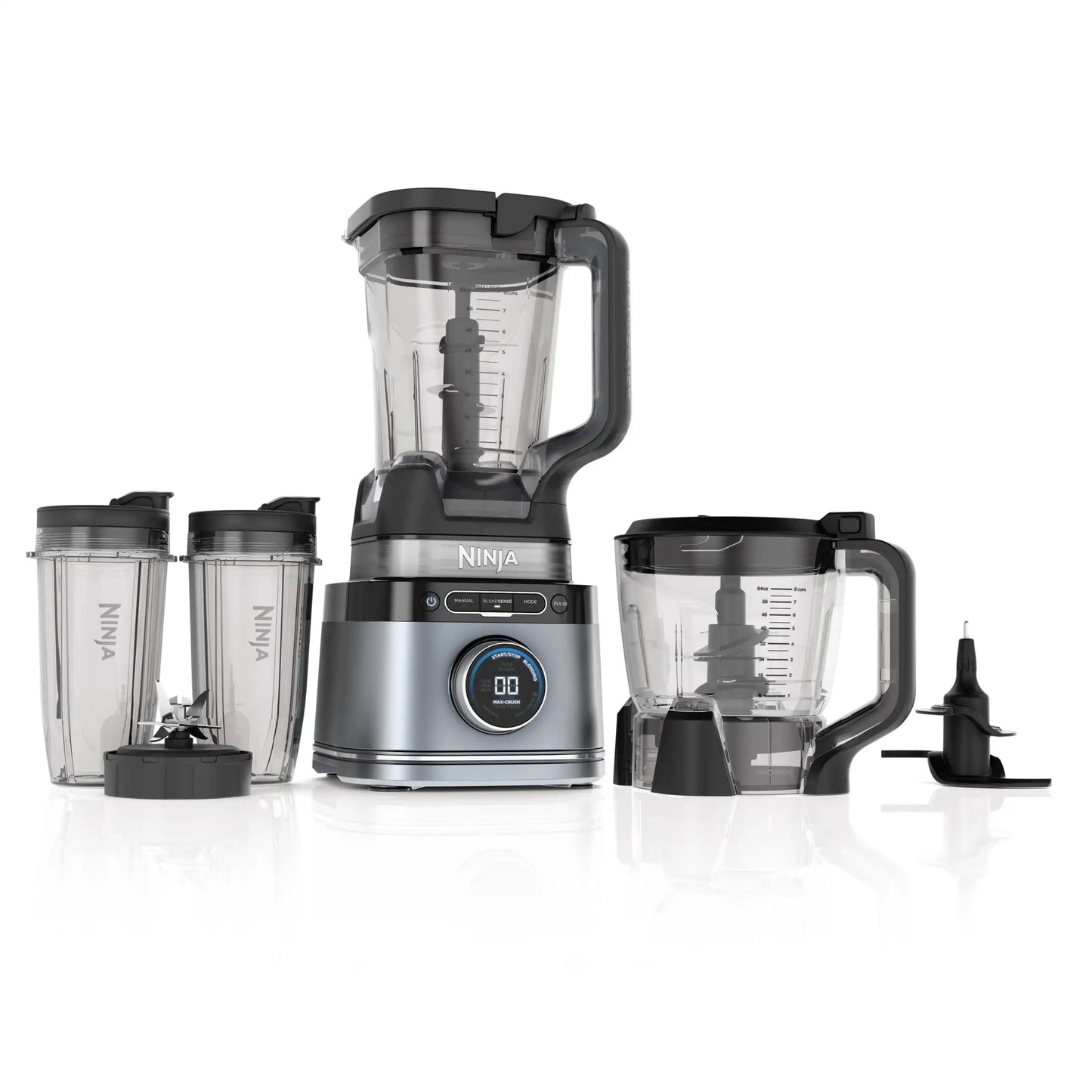 Ninja Detect Kitchen System Power Blender + Processor with Blend Sense Technology, Silver, TB400