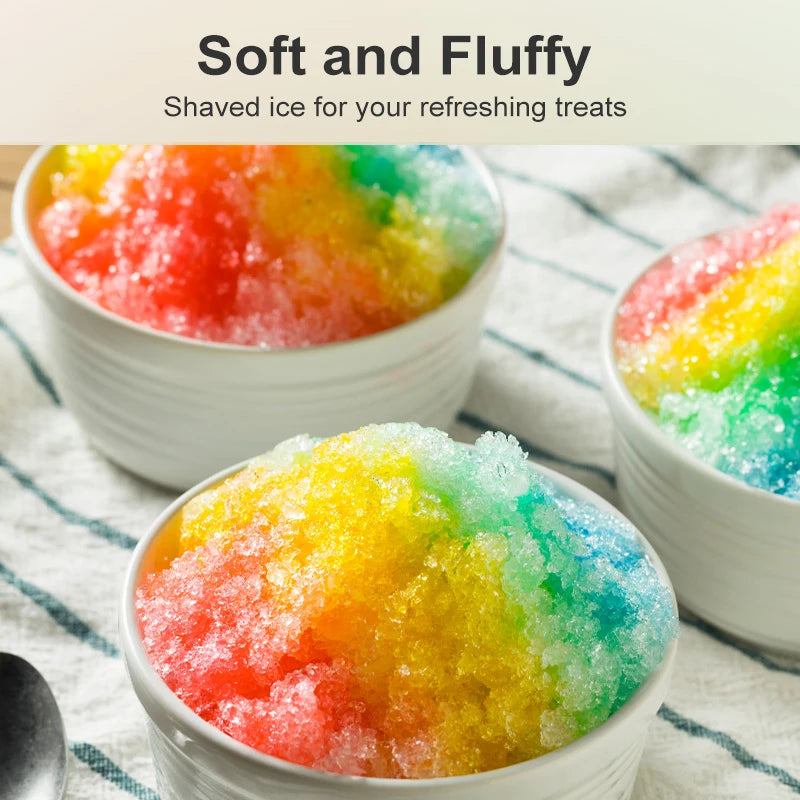 Crownful Shaved Ice Machine Mini Ice Crusher Electric Shaved Ice Milkshake Maker Household Portable Small Hail Machine with Cups