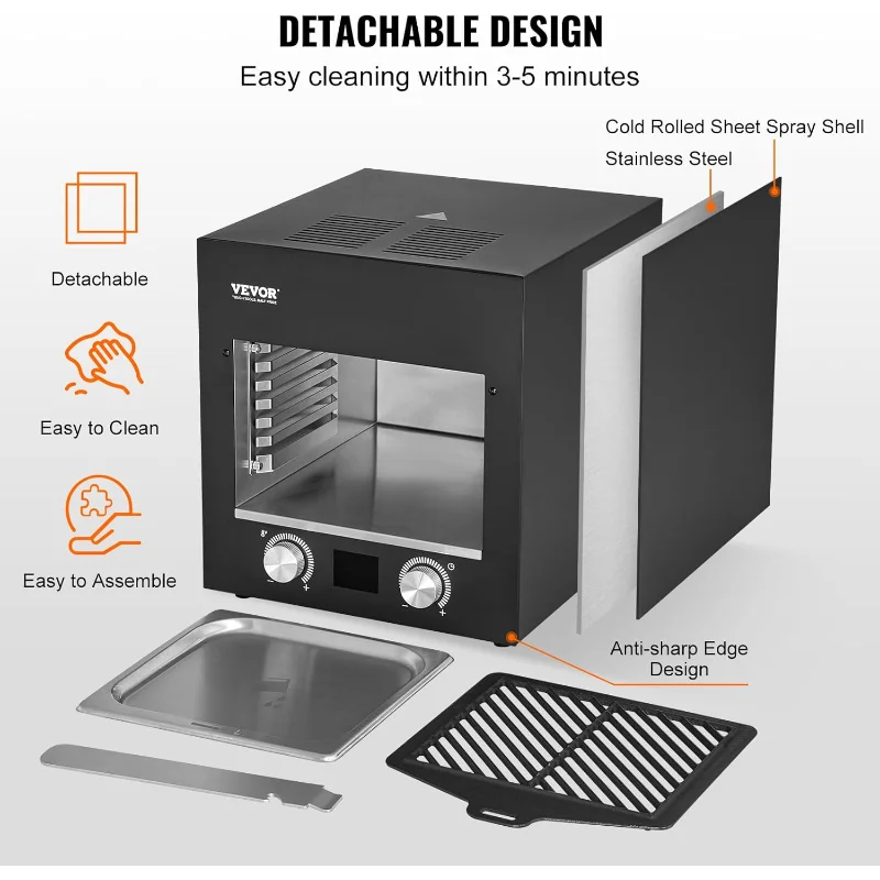 VEVOR Electric Steak Grill, 1800W Smokeless Infrared Electric Broiler, 1450°F Stainless Steel Steak Cooker