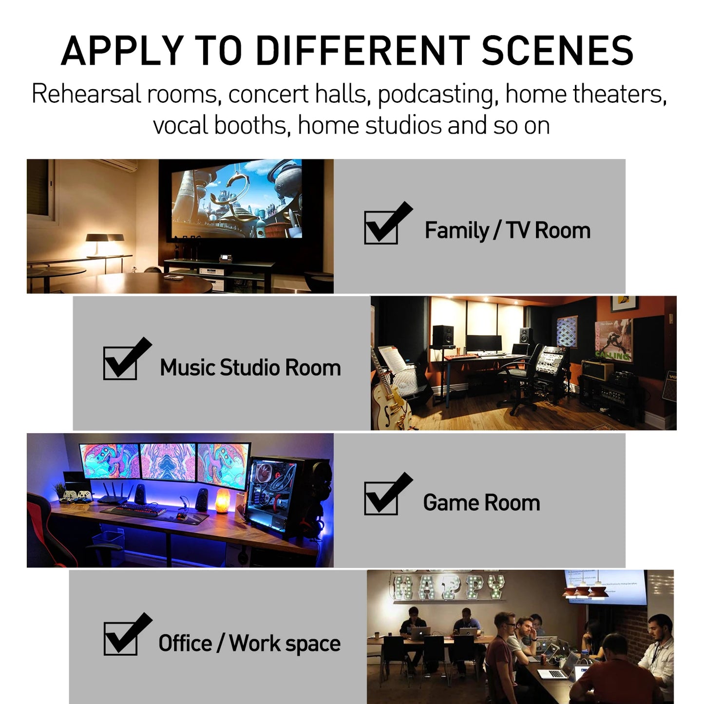 52 Pack Acoustic Foam Panels 1" x 12" x 12" Sound Proof Foam Panles Soundproofing Noise Cancelling Wedge Panels for Home Office