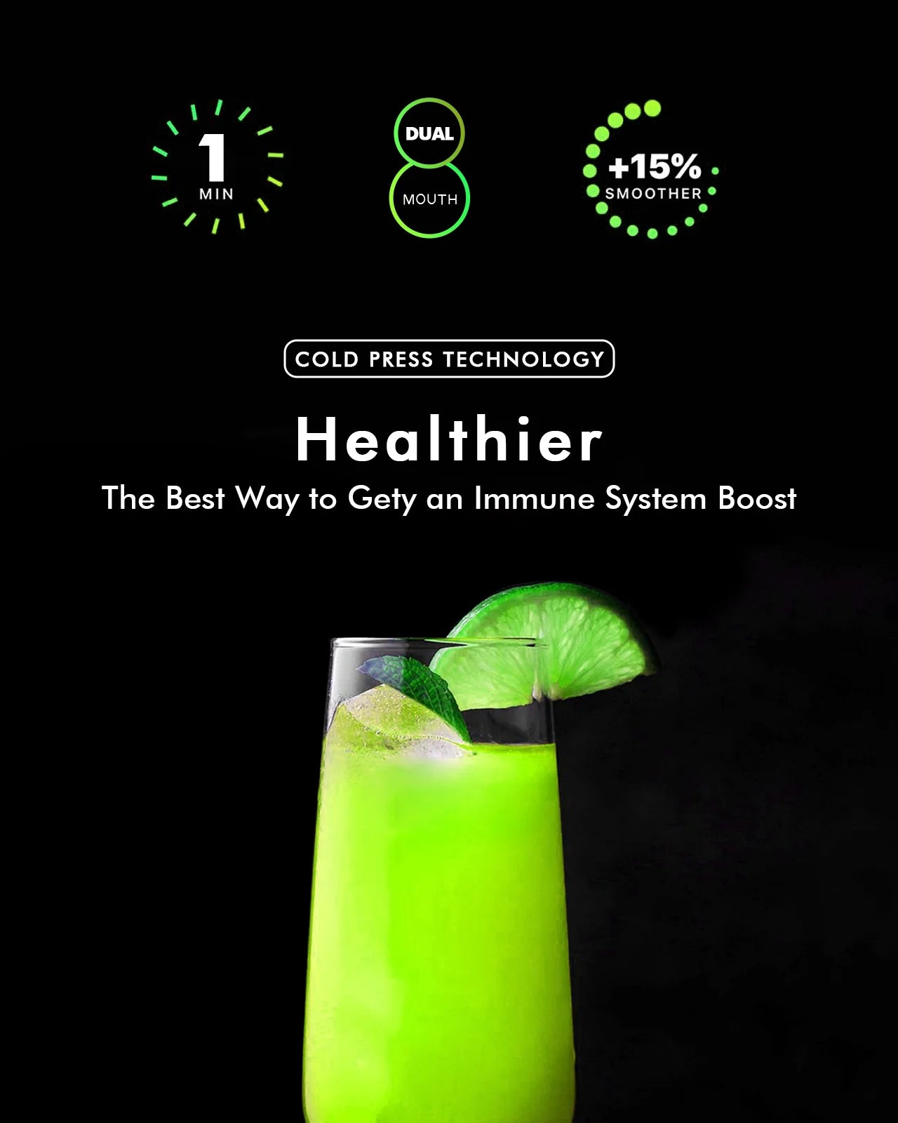 Cold Press Juicer Machine, 3" Wide Dual Feed Chute Slow Masticating Juicer, Anti-Clog Function, Easty to Clean (White)