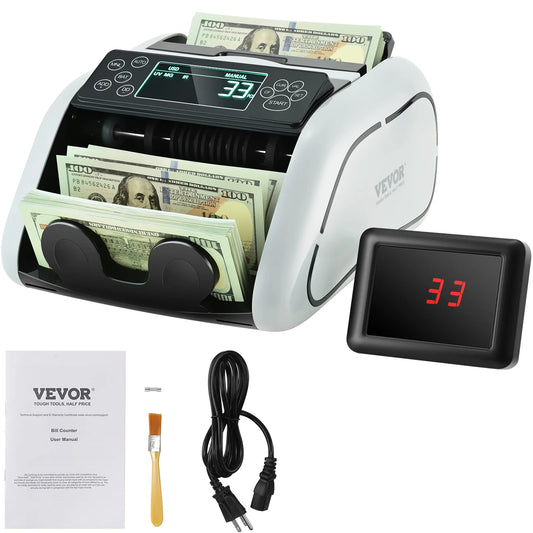 SucceBuy 1000 Pcs/Min Money Counter Business Cash Register Bill Counterfeit Bill Detector by UV/MG/IR/DD Function for Bank Store