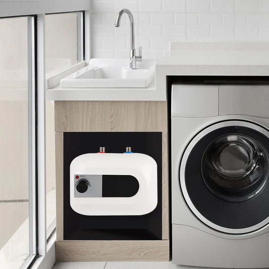 1.5KW Electric Tank Water Heater 1.6 Gallons Mini Hot Water Heater Under Sink Instant Water Heater for Trailer Bathroom Kitchen