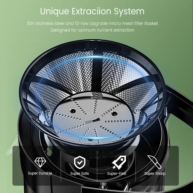 SEJOY Centrifugal Juicer Machine Compact Automatic Pulp Ejection Electric Citrus Juicer Extractor Machine Fruit Veg Blender