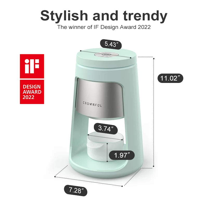 Crownful Shaved Ice Machine Mini Ice Crusher Electric Shaved Ice Milkshake Maker Household Portable Small Hail Machine with Cups