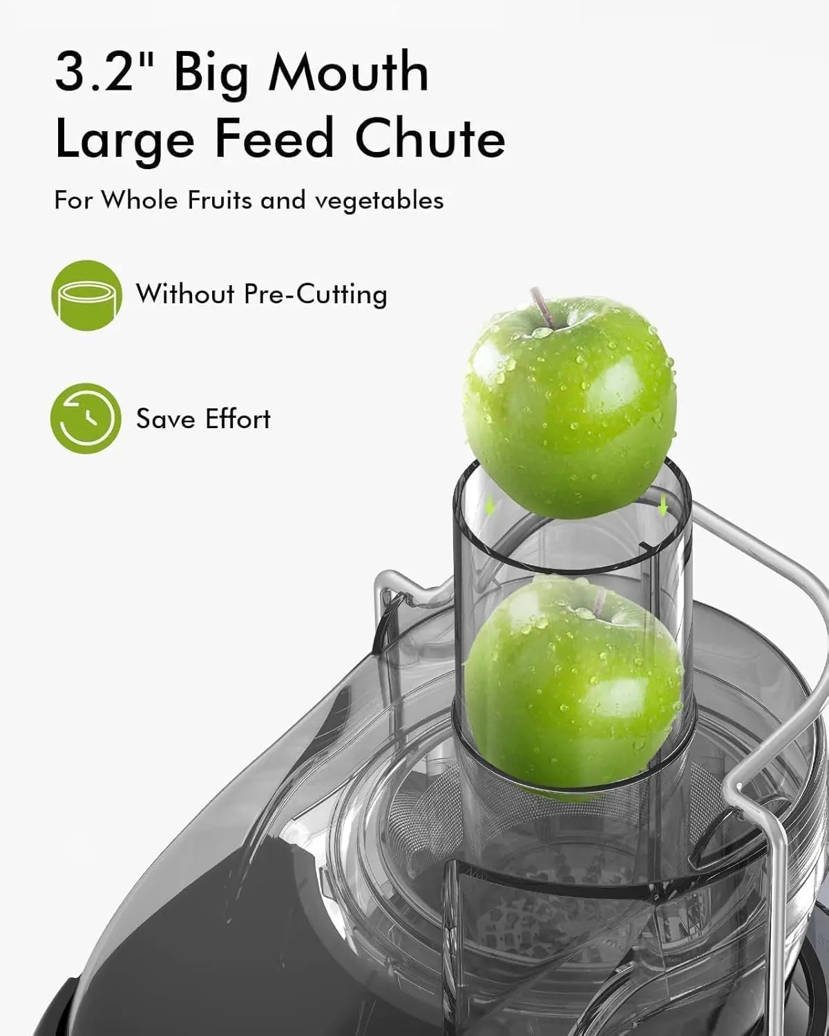 SIFENE 1000W Centrifugal Juicer Machine, 3.2" Wide Chute, High-Yield Juice Extractor, Copper Motor, 3-Speed, Easy Clean, Non-BPA