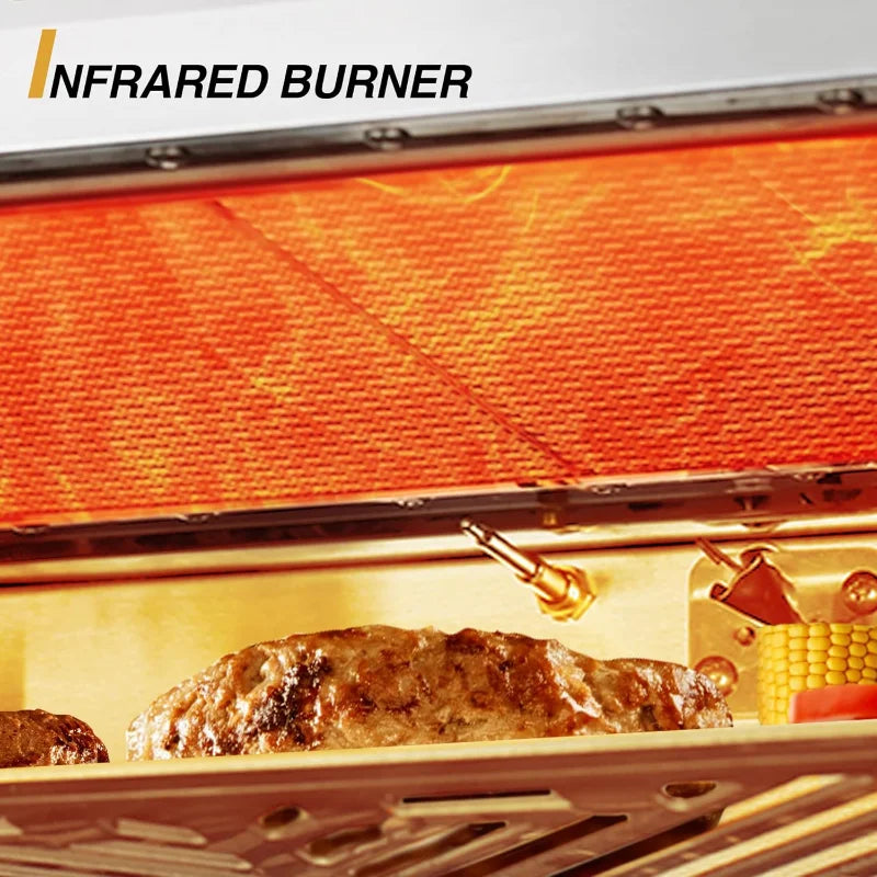 BIG HORN OUTDOORS 1500°F Small Infrared Propane Gas Grill – Portable Steak Broiler & Sear Station, Outdoor Salamander BBQ