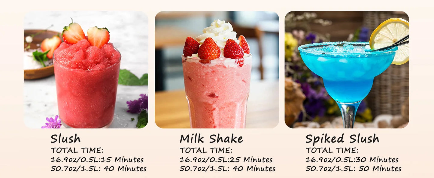 7 in 1 Professional Home Slushie Machine No Ice Needed Rapid Chill Technology Frozen Drink & Slushie Machine Automatic cleaning