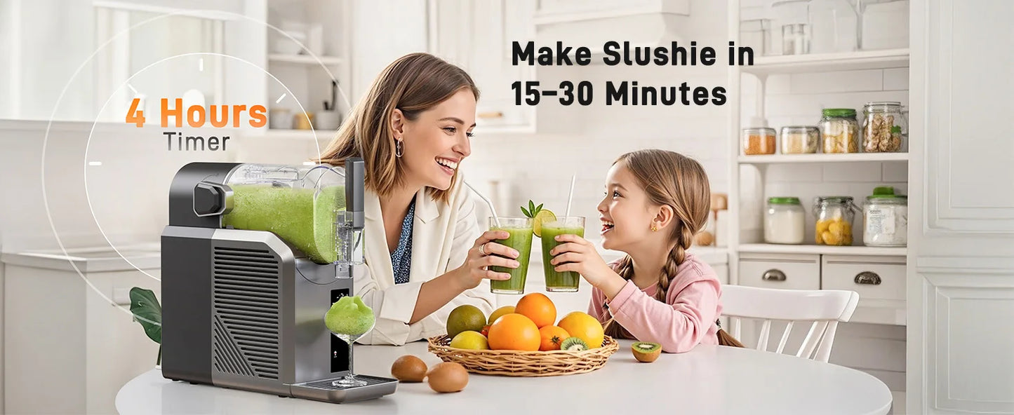 7 in 1 Professional Home Slushie Machine No Ice Needed Rapid Chill Technology Frozen Drink & Slushie Machine Automatic cleaning