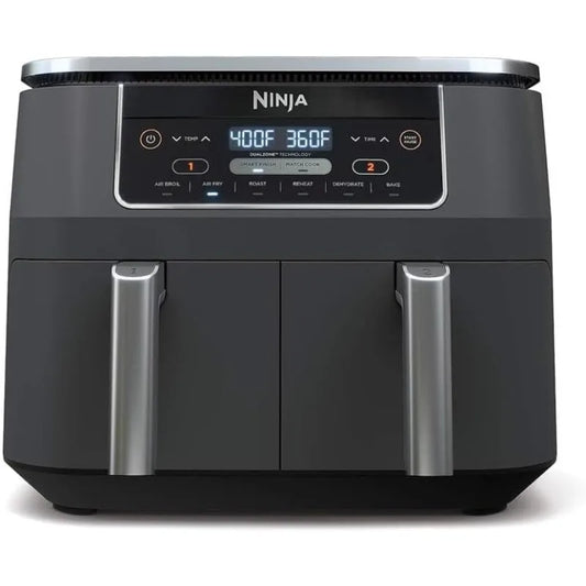 Ninja DZ201 Foodi 8 Quart 6-in-1 DualZone 2-Basket Air Fryer with 2 Independent Frying Baskets, Match Cook&Smart Finish to Roast