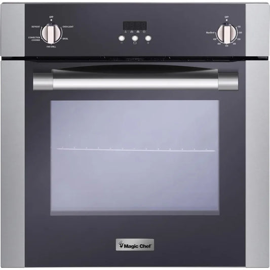 Magic Chef 24-Inch Built-In Electric Single Wall Oven, Stainless Steel, 2.2 Cu. Ft. - Kitchen Appliance with Programmable