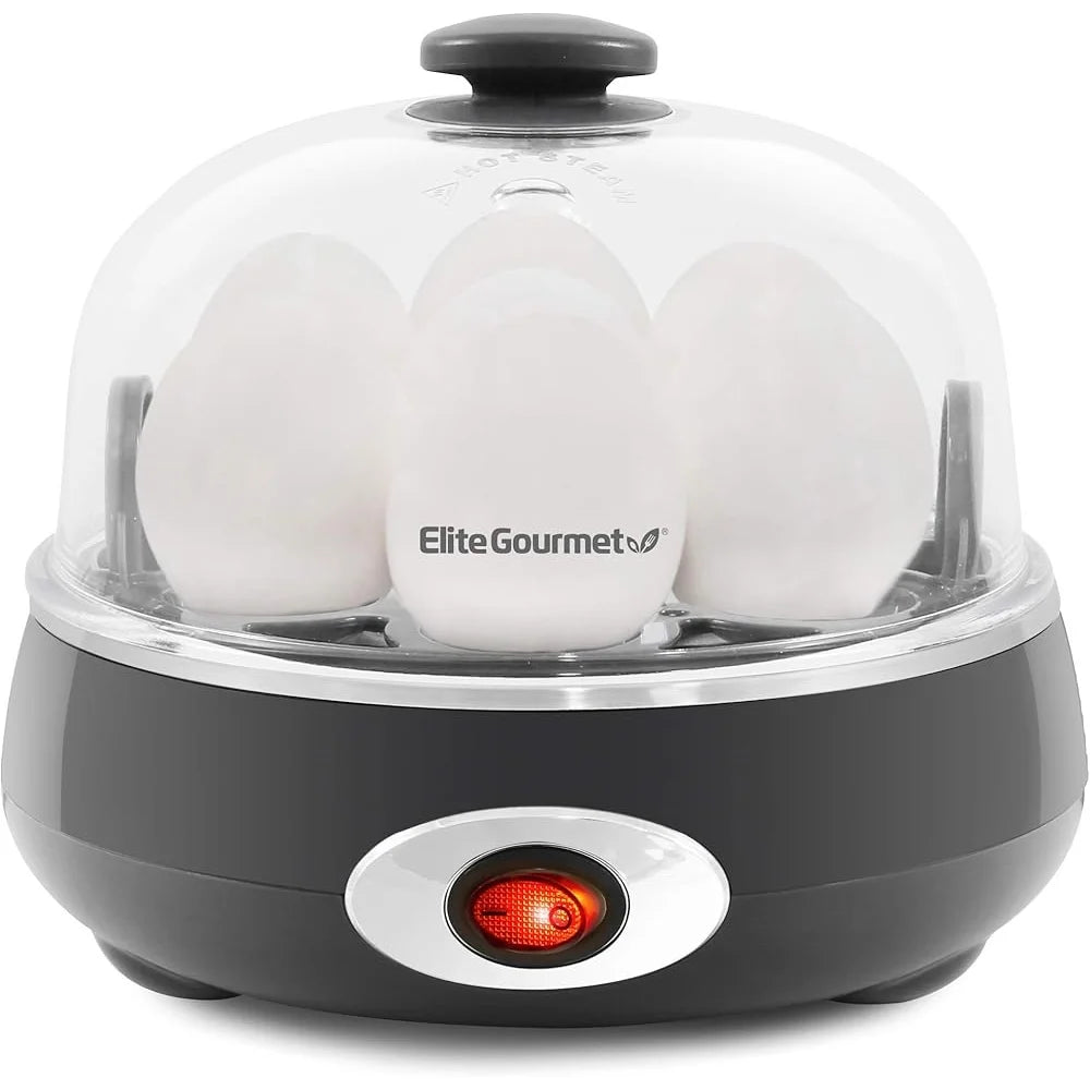 Rapid Egg Cooker 7 Egg Capacity Easy Peel Hard Medium Soft Boiled Auto Shut-Off Timer Omelet Maker 16 Recipe Included