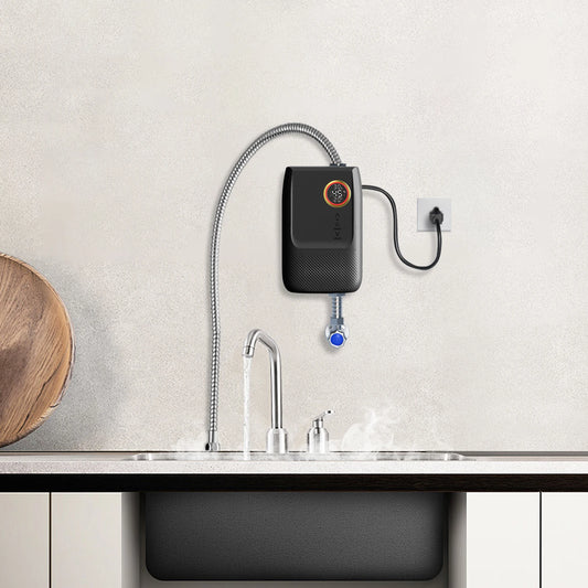 Wall Mounted Instant Small Electric Water Heater Energy Saving Remote Control Touch Button LED Display for Home and Kitchens