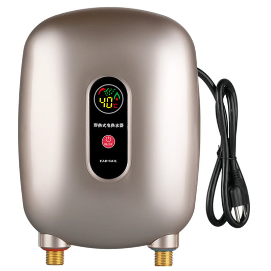 Mini Gold Tankless Instant Water Heater Electric Heater Shower Kitchen Tap Faucet 3KW 110V for Bathroom Kitchen